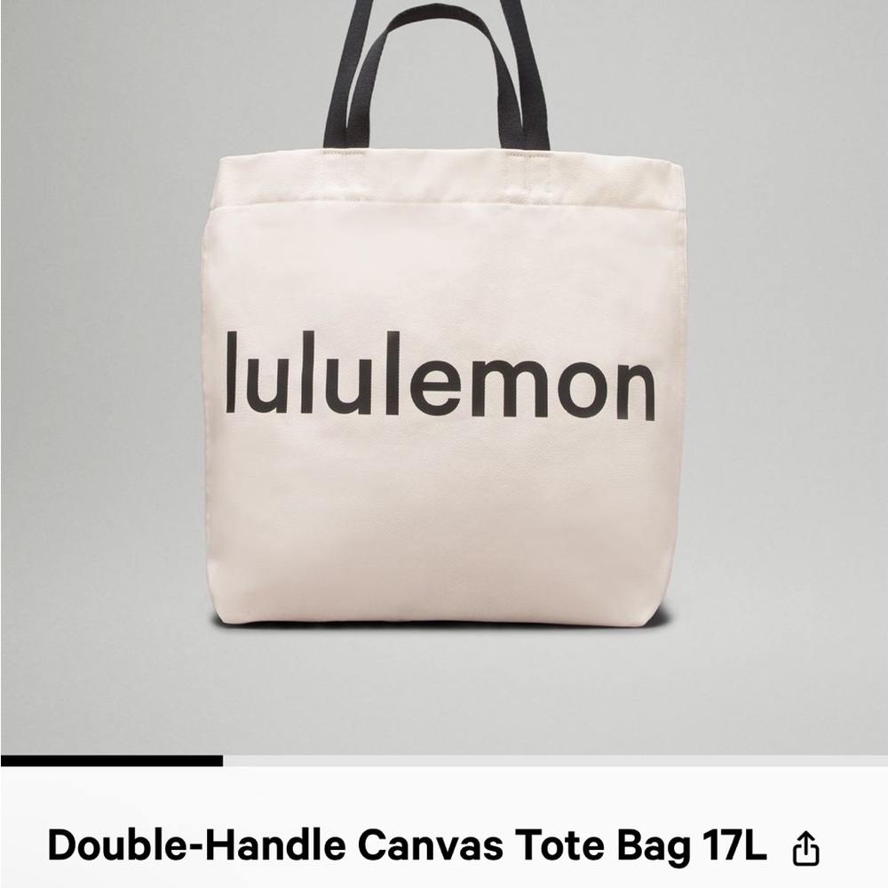 Lululemon Athletica Double Handle Canvas Tote Bag NEW
